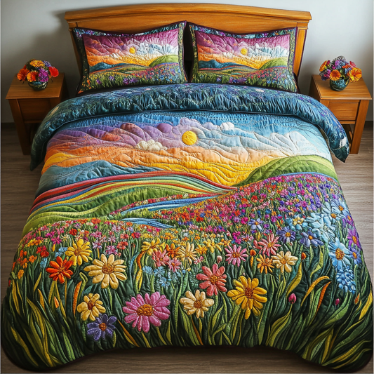 Carousel Garden 3-Piece Quilted Bedding Set