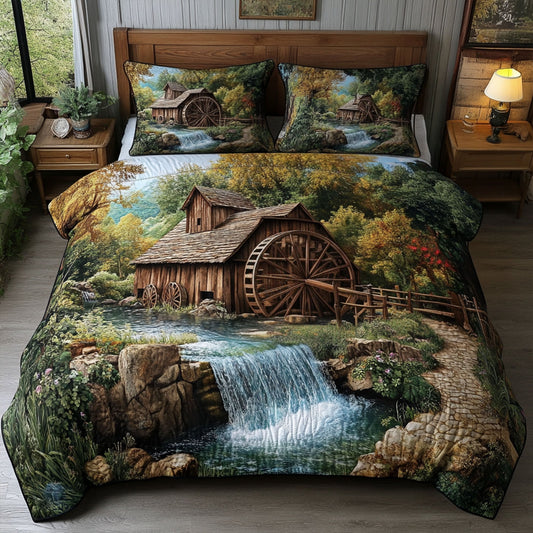 Cascade Haven 3-Piece Quilted Bedding Set