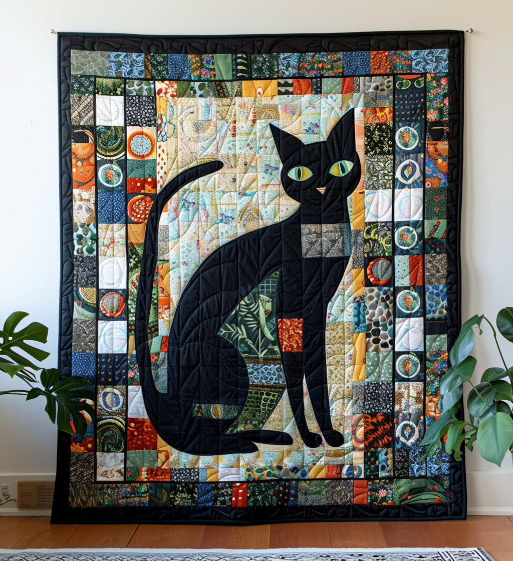 Cat Harmony Quilted Blanket