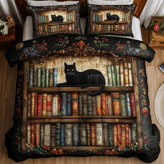 Cat Chronicles 3-Piece Quilted Bedding Set