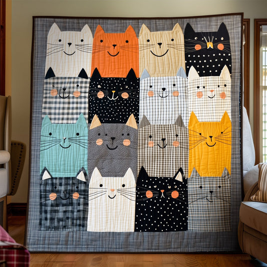 Cat Collage Quilted Blanket