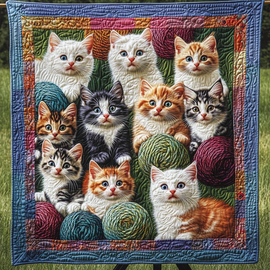 Cat Companionship Quilted Blanket