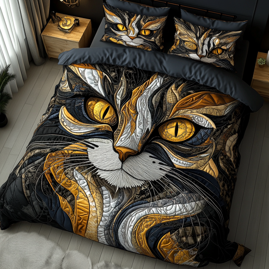 Cat Dream 3-Piece Quilted Bedding Set