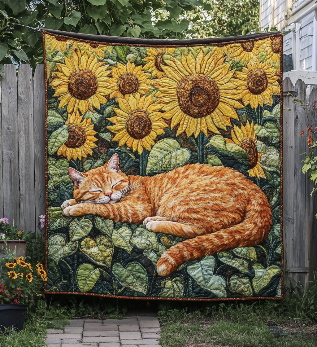 Cat Nap Cozy Quilted Blanket