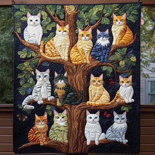 Cat Tree Quilted Blanket
