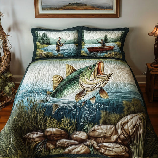 Catch and Relax 3-Piece Quilted Bedding Set