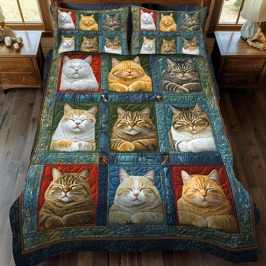 Catnap Comfort 3-Piece Quilted Bedding Set