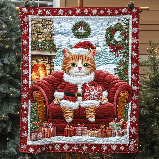 Catnip Christmas Joy Quilted Blanket