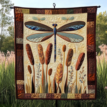 Cattail Harmony Quilted Blanket