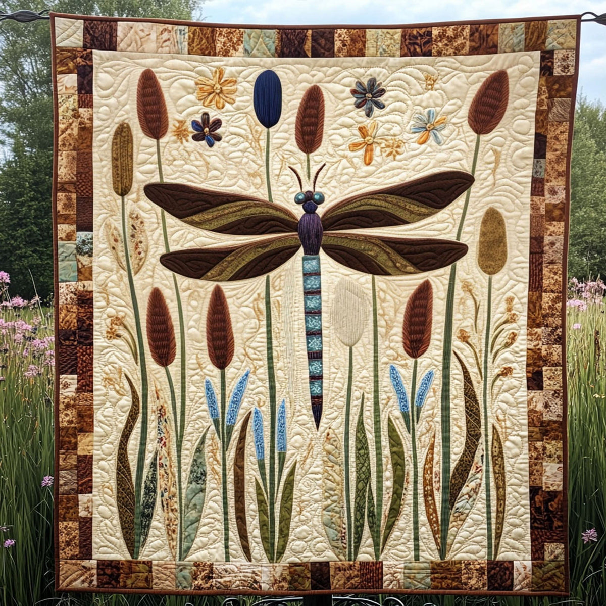 Cattail Serenade Quilted Blanket