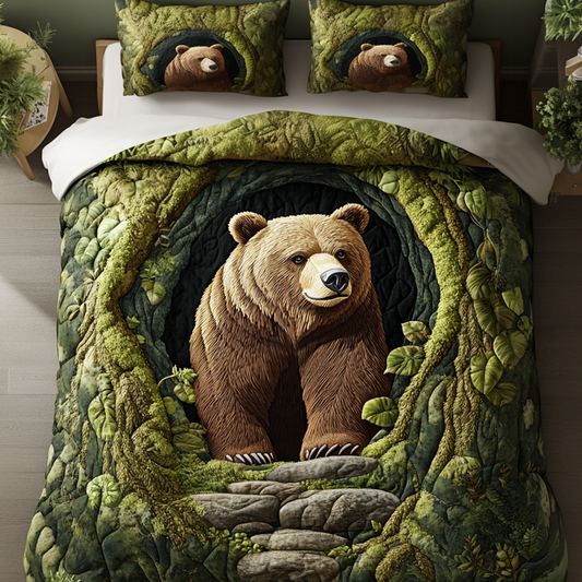 Cave Guardian 3-Piece Quilted Bedding Set