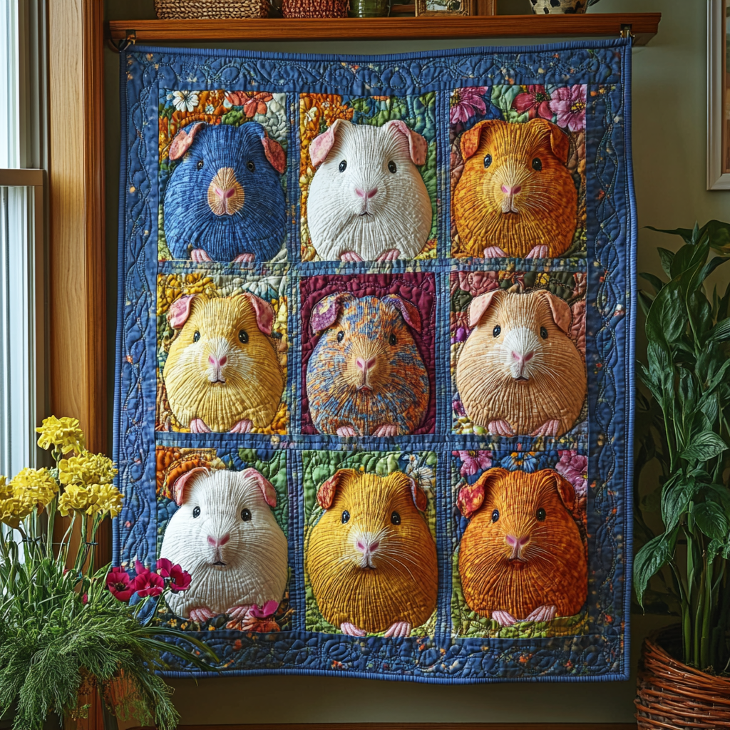 Cavy Wonderland Quilted Blanket