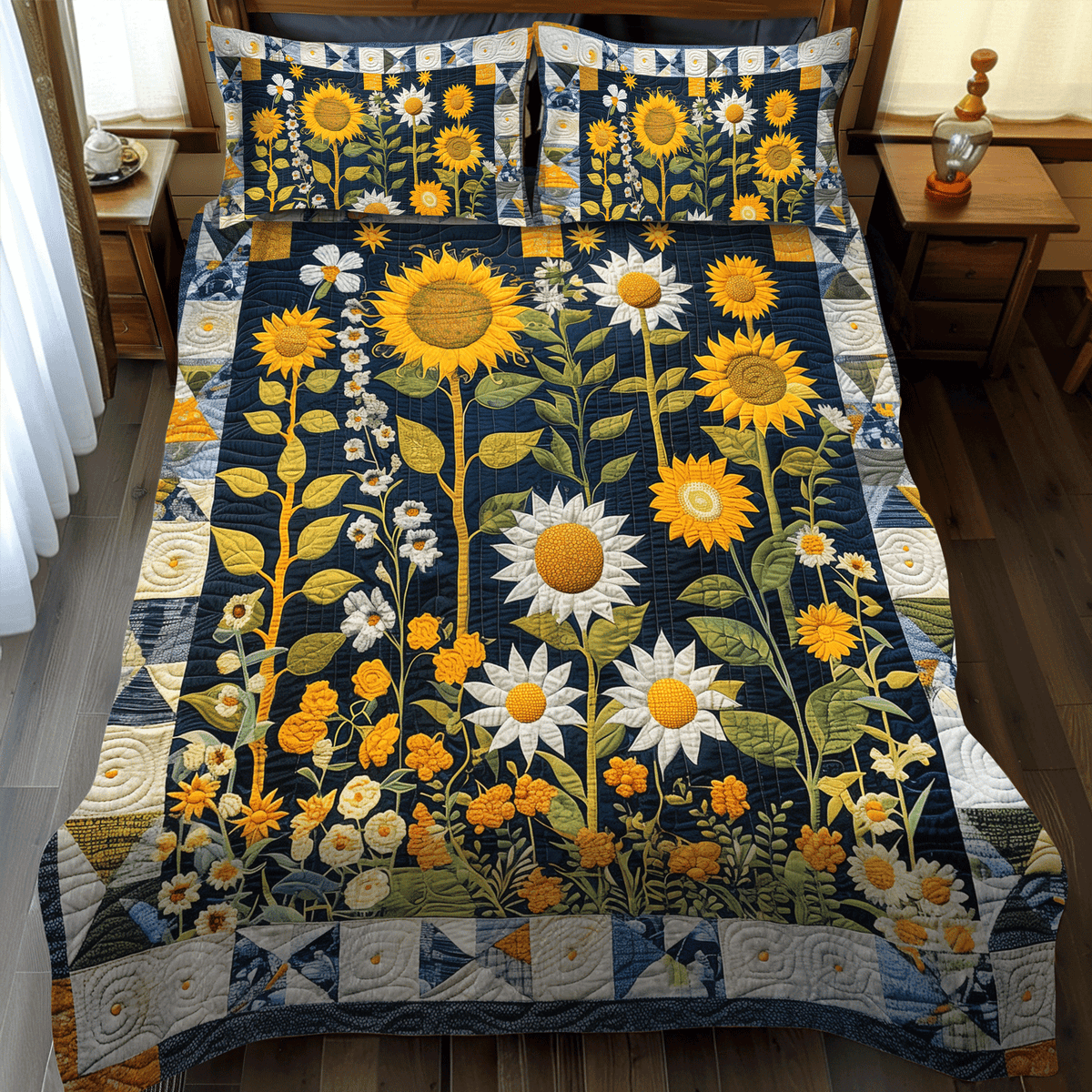 Celestial Garden 3-Piece Quilted Bedding Set