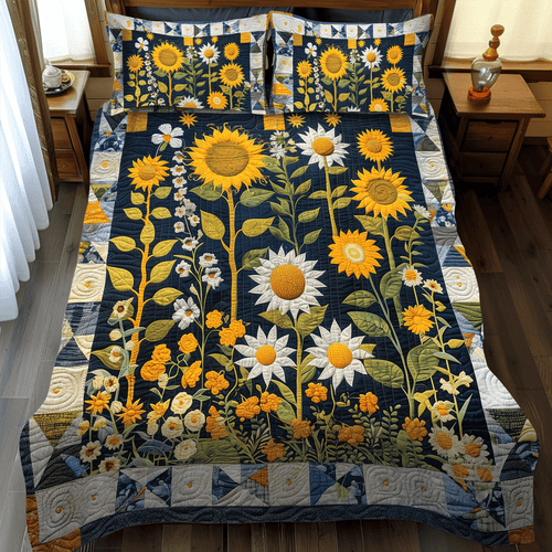 Celestial Garden 3-Piece Quilted Bedding Set