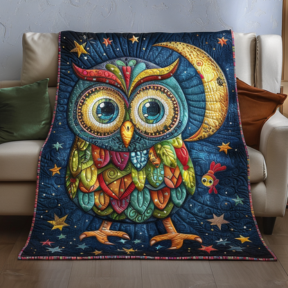 Celestial Owl Quilted Blanket