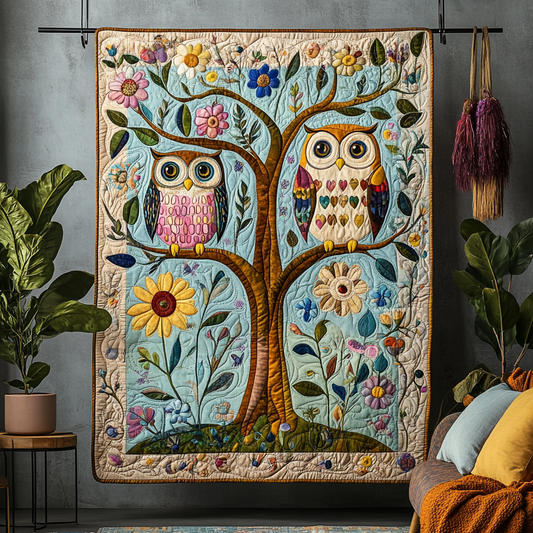 Celestial Sentries Quilted Blanket
