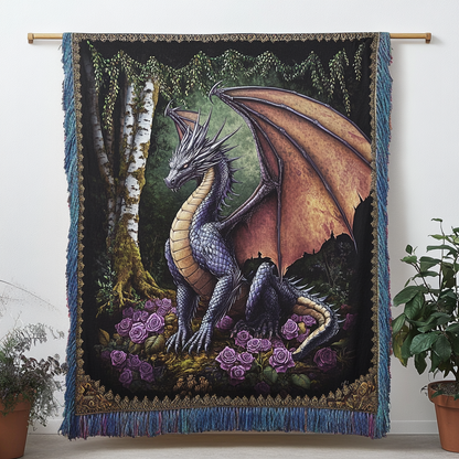 Celestial Serpent Woven Throw Blanket