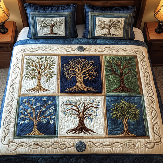 Celestial Arbor Quilt 3-Piece Quilted Bedding Set