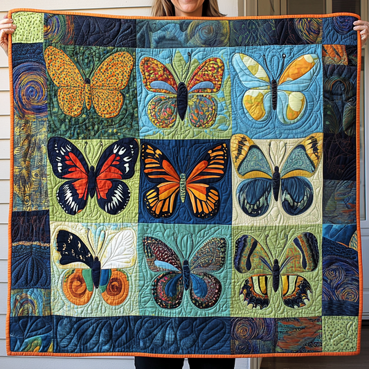 Celestial Butterflies Quilted Blanket
