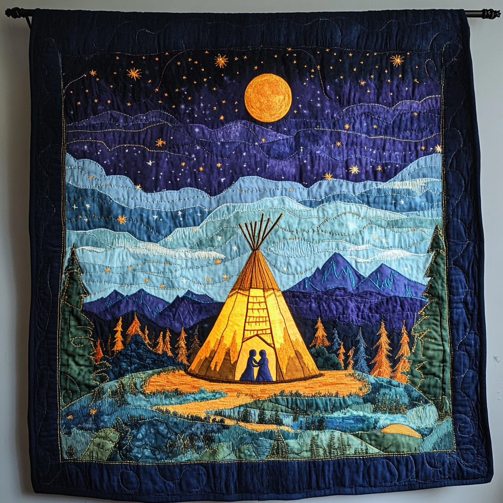 Celestial Campfire Quilted Blanket
