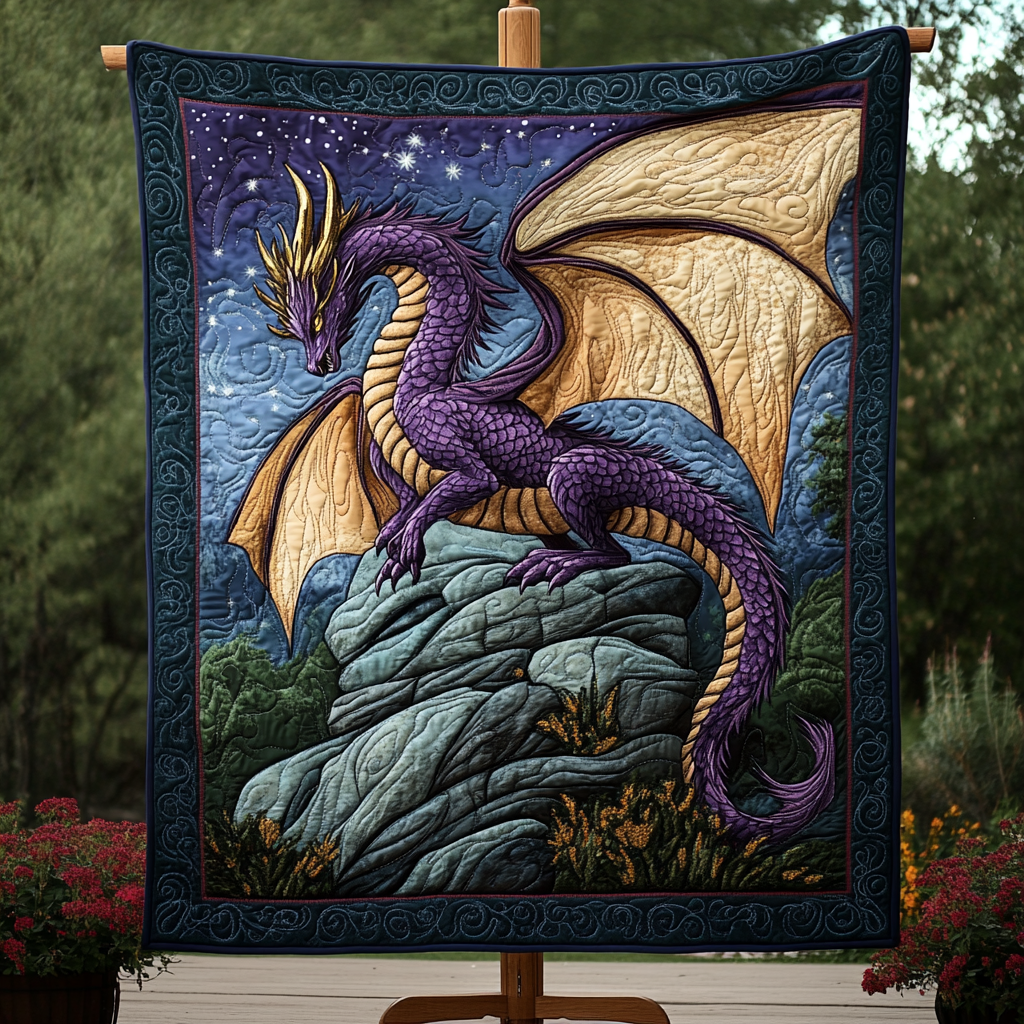 Celestial Flame Quilted Blanket