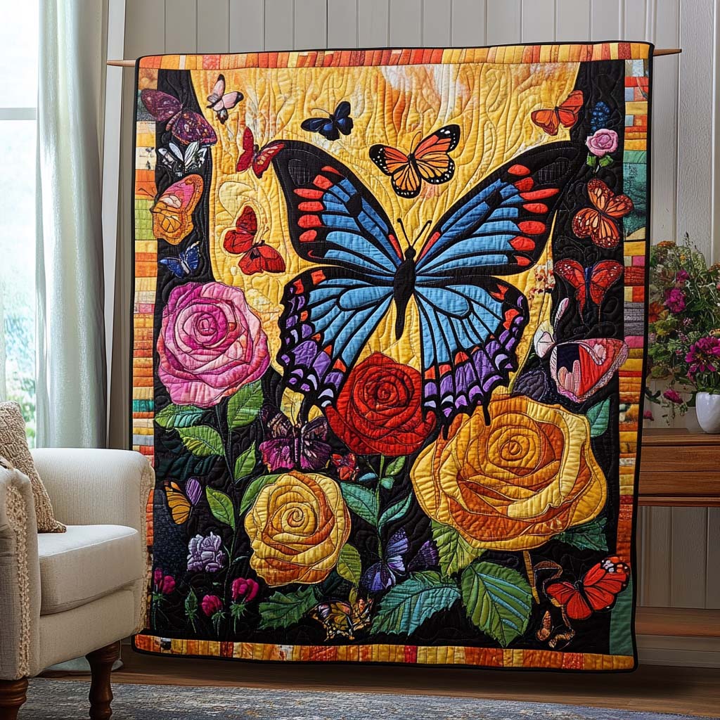 Celestial Flutter Quilted Blanket