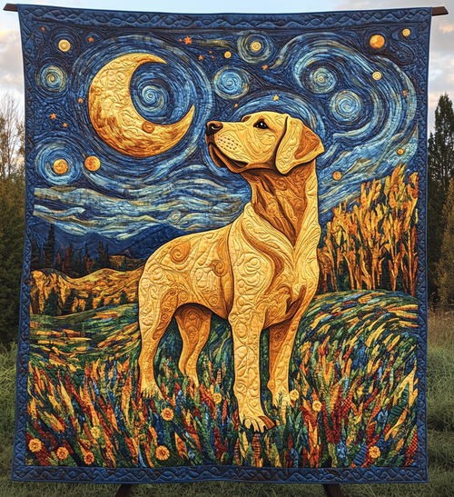 Celestial Labrador Quilted Blanket