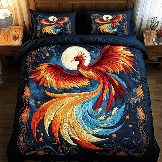 Celestial Phoenix 3-Piece Quilted Bedding Set