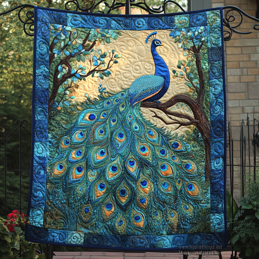Celestial Plumage Quilted Blanket