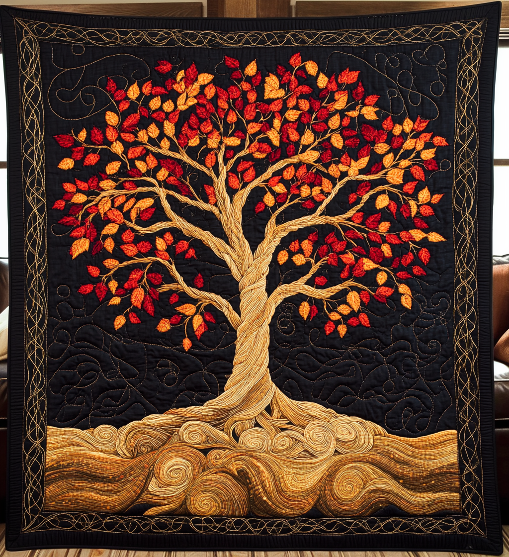 Celestial Roots Quilted Blanket