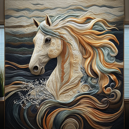 Celestial Stallion Quilted Blanket