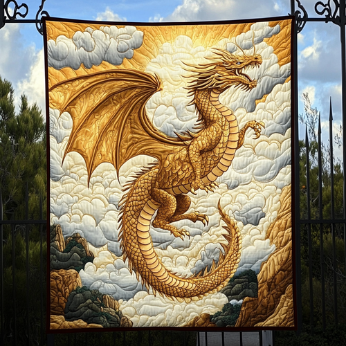 Celestial Wyrm Quilted Blanket