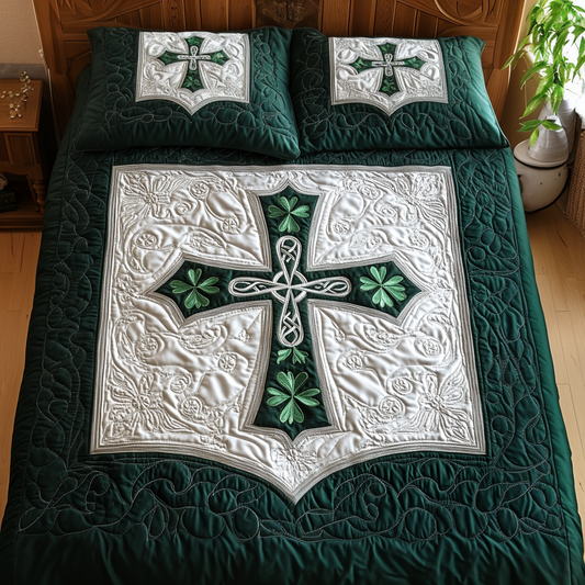 Celtic Cross Haven 3-Piece Quilted Bedding Set