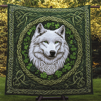 Celtic Wolf Quilted Blanket