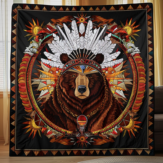Ceremonial Bear Strength Quilted Blanket