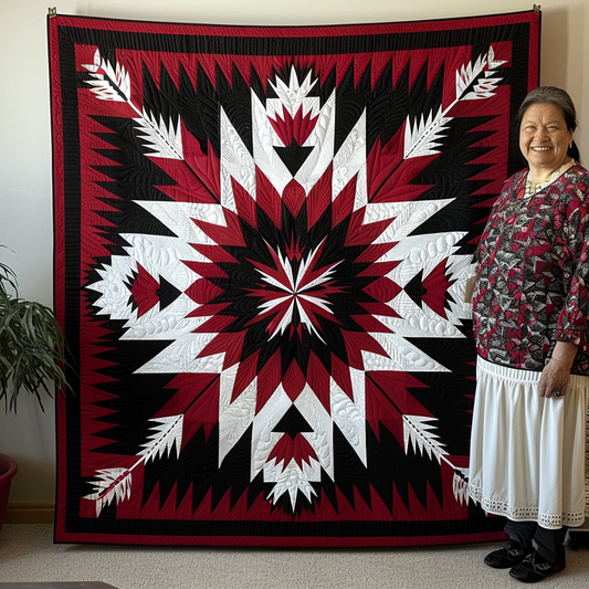 Ceremonial Feather Quilted Blanket