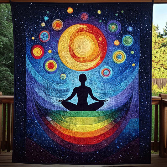 Chakra Harmony Quilted Blanket
