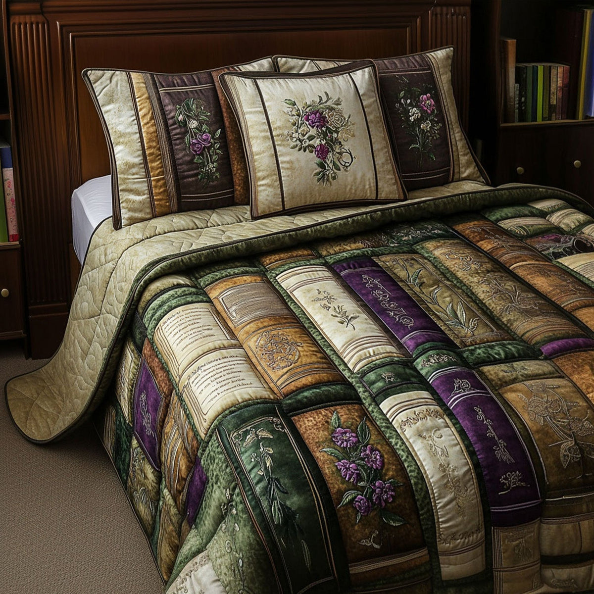 Chapters of Comfort 3-Piece Quilted Bedding Set
