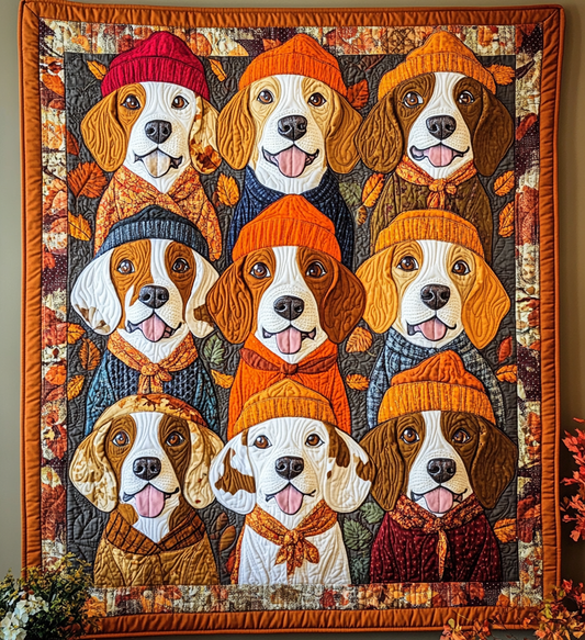 Charming Beagle Quilted Blanket