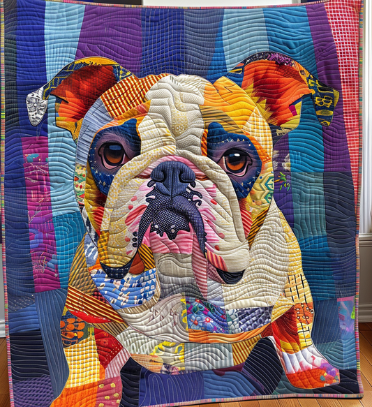 Charming Bulldog Dreams Quilted Blanket