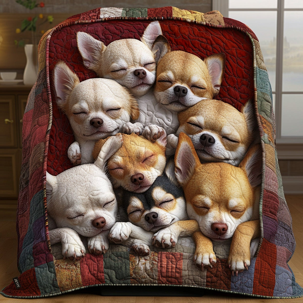 Charming Chihuahuas Quilted Blanket