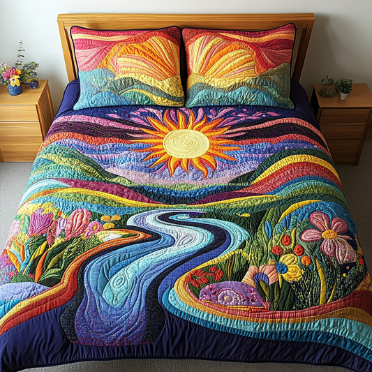 Chasing Sunlight 3-Piece Quilted Bedding Set