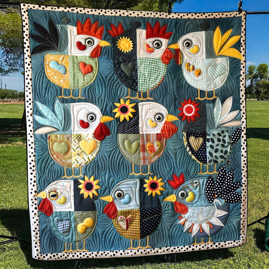 Cheerful Chicks Quilted Blanket