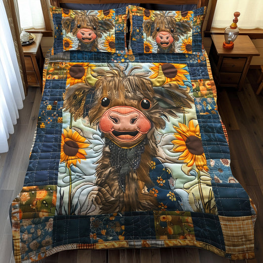 Cheerful Moo-ments 3-Piece Quilted Bedding Set