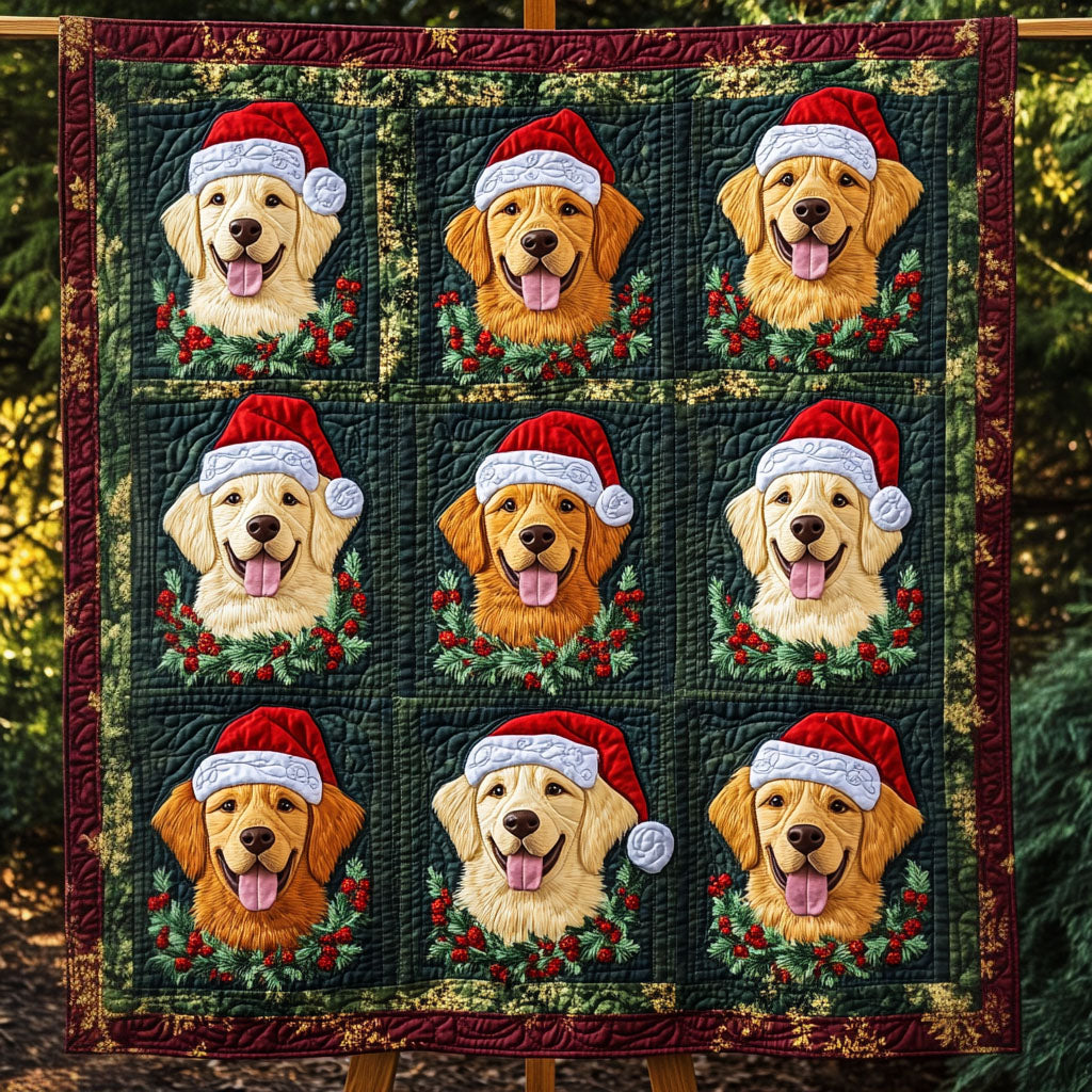 Cheerful Canines Quilted Blanket