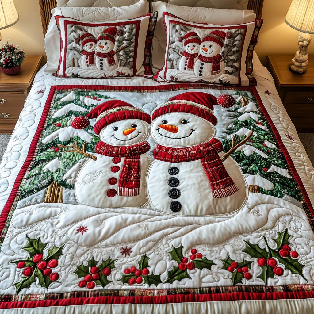 Cheerful Companions 3-Piece Quilted Bedding Set