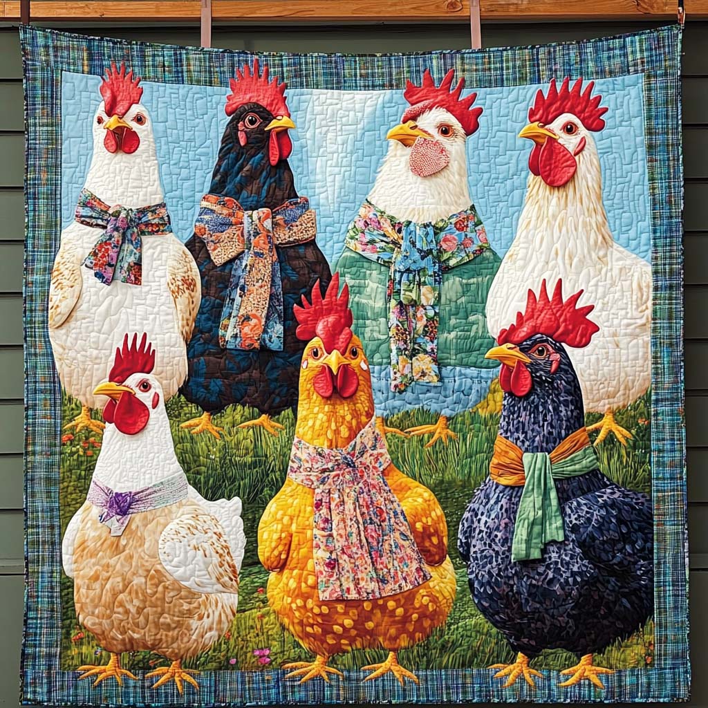 Cheerful Flock Quilted Blanket