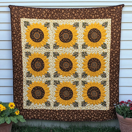 Cheerful Gold Quilted Blanket