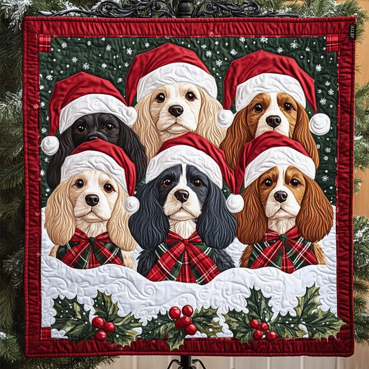 Cheerful Puppy Pack Quilted Blanket