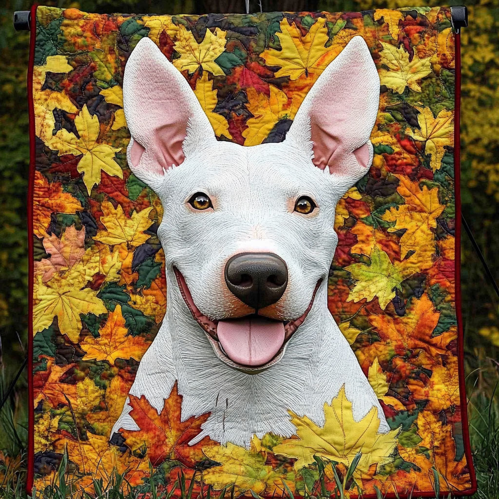 Cheerful Terrier Meadow Quilted Blanket